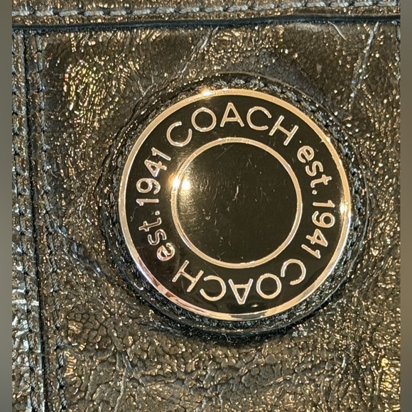 Coach F19215 Black Patent Leather Signature C Kisslock Carryall - Picture 3 of 14